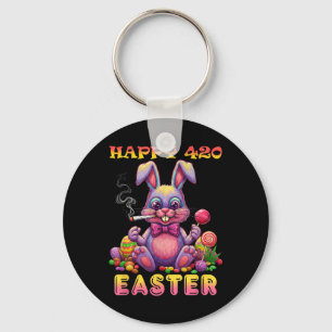 Happy Easter Funny Roken Paashaas Gift Mannen W Sleutelhanger