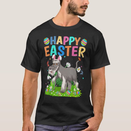 Happy Easter Funny Wire Fox Terrier Dog Easter Sun T-shirt (Voorkant)