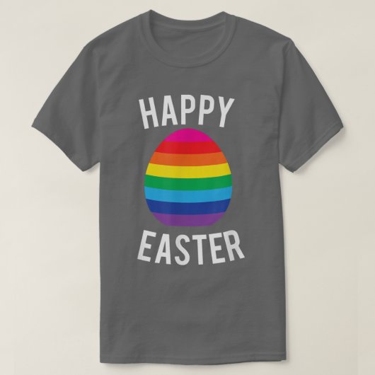 Happy Easter Gay Pride Rainbow Egg Fun T-shirt (Design voorkant)