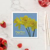 "Happy Easter" Gele Daffodils Napkins Servet (Insitu)