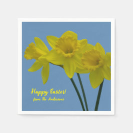 "Happy Easter" Gele Daffodils Napkins Servet