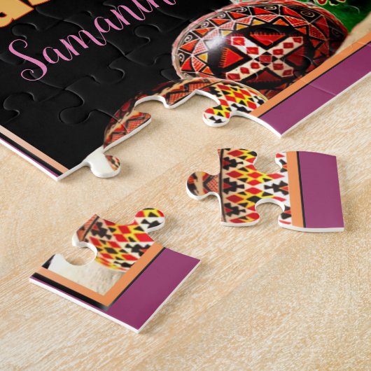 Happy Easter-gepersonaliseerde boxerhondenpuzzel Legpuzzel (Zijkant)