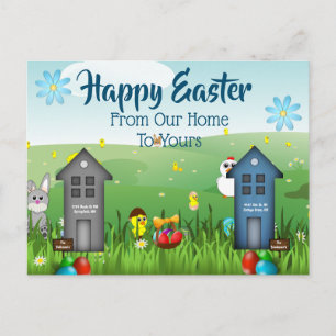 Happy Easter Gepersonaliseerde huizen Briefkaart