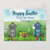 Happy Easter Gepersonaliseerde huizen Briefkaart (Voorkant)