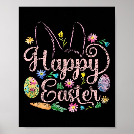Happy Easter Gezegden Egg Bunny 5 Poster (Voorkant)