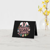 Happy Easter Gezegden Egg Bunny Kaart (Gele Bloem)