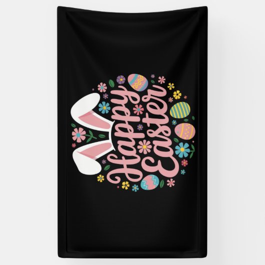 Happy Easter Gezegden Egg Bunny Spandoek (Verticaal)