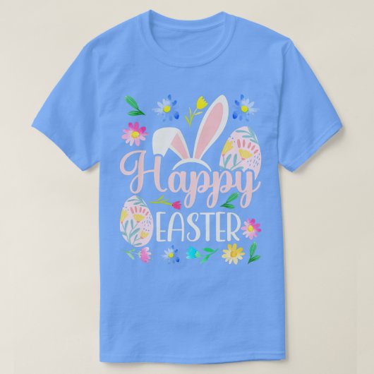 Happy Easter Gezegden Egg Bunny T-shirt (Design voorkant)