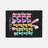 Happy Easter Gezegden Egg Groovy Bunny Rabbit Kind Fleece Deken (Voorkant (Horizontaal))