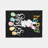 Happy Easter Gezegden Egg Groovy Bunny Rabbit Kind Fleece Deken (Voorkant (Horizontaal))