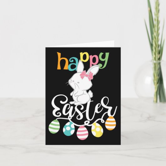 Happy Easter Gezegden Egg Groovy Bunny Rabbit Kind Kaart (Voorkant)