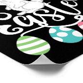 Happy Easter Gezegden Egg Groovy Bunny Rabbit Kind Poster (Hoek)