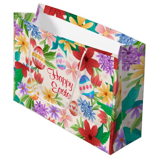 Happy Easter Gift Bag Groot Cadeauzakje (Voorkant Gekanteld)