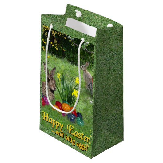 Happy Easter Gift Bag Klein Cadeauzakje (Voorkant Gekanteld)