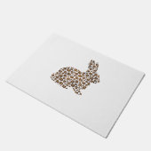 Happy Easter Gift Leopard Print Patroon Bunny Rabb Deurmat (Schuin)