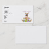 Happy Easter girl bunny Visitekaartje (Voorkant / Achterkant)