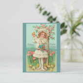 Happy Easter Girl  Feestdagenkaart (Staand voorkant)