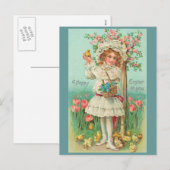 Happy Easter Girl  Feestdagenkaart (Voorkant / Achterkant)