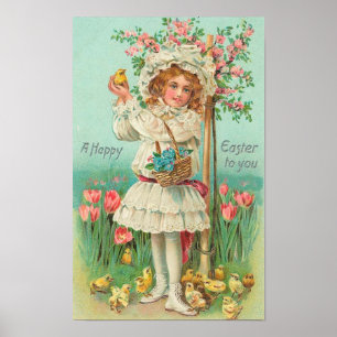 Happy Easter Girl  Poster