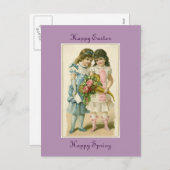  Happy Easter Girls Feestdagenkaart (Voorkant / Achterkant)