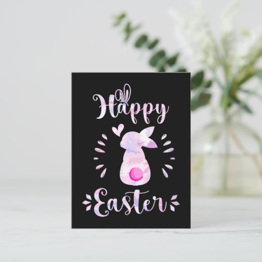 Happy Easter Girls Women Cute Bunny Briefkaart (Staand voorkant)