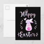 Happy Easter Girls Women Cute Bunny Briefkaart (Voorkant / Achterkant)