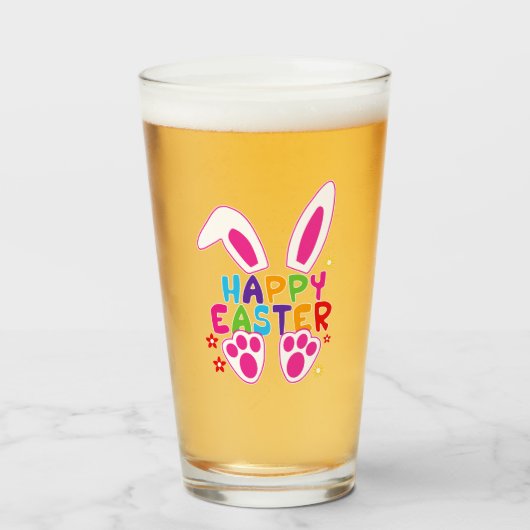 happy easter glas (Voorkant gevuld)