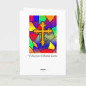 Happy Easter | Glas in lood en kruis Kaart (Achterkant)