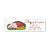 Happy Easter Glazed Ham Foodie Adresetiketten Etiket (Voorkant)