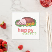 Happy Easter Glazed Sliced Ham Dinner Servetten (Insitu)