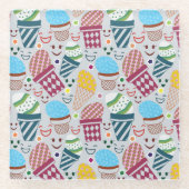 Happy Easter Glazen Onderzetter (Voorkant)