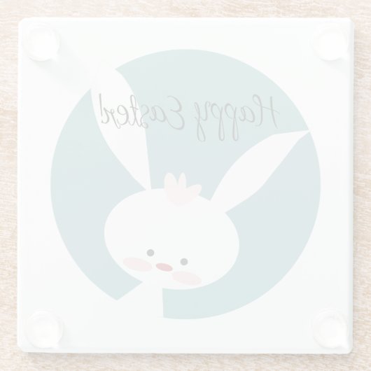 Happy Easter Glazen Onderzetter (Achterkant)