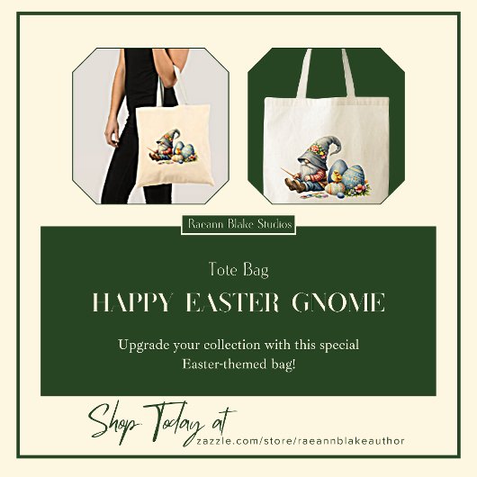 Happy Easter Gnome Canvas tas