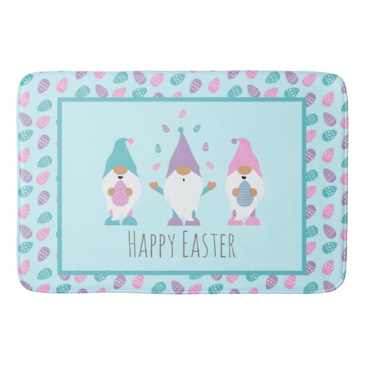Happy Easter Gnome Juggling Paaseieren Badmat (Voorkant)