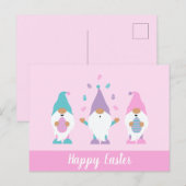 Happy Easter Gnome Juggling Paaseieren Briefkaart (Voorkant / Achterkant)