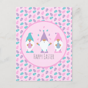 Happy Easter Gnome Juggling Paaseieren Briefkaart