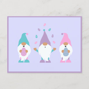 Happy Easter Gnome Juggling Paaseieren Briefkaart