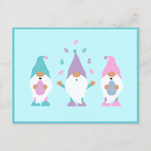Happy Easter Gnome Juggling Paaseieren Briefkaart