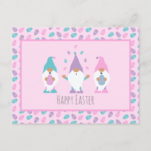 Happy Easter Gnome Juggling Paaseieren Briefkaart (Voorkant)