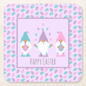 Happy Easter Gnome Juggling Paaseieren Kartonnen Onderzetters (Voorkant)