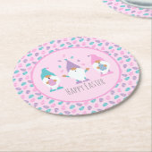 Happy Easter Gnome Juggling Paaseieren Ronde Kartonnen Onderzetter (Gebogen)