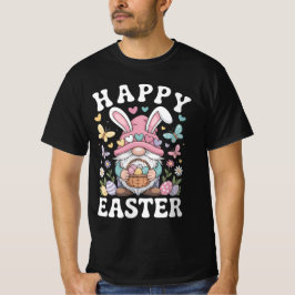 Happy Easter Gnome With Bunny Ears Colorful Eggs  T-shirt