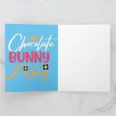 Happy Easter Gnomes Chocolate Bunny Factory Kaart (Binnen)