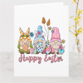 Happy Easter Gnomes Chocolate Bunny Factory Kaart (Gele Bloem)