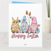 Happy Easter Gnomes Chocolate Bunny Factory Kaart (Achterkant)