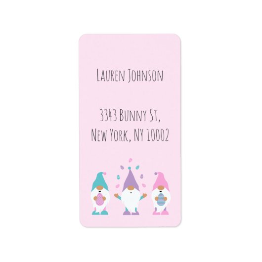 Happy Easter Gnomie Juggling Easter Eggs Napkins Etiket (Voorkant)