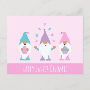 Happy Easter Gnomie Juggling Paaseieren Briefkaart