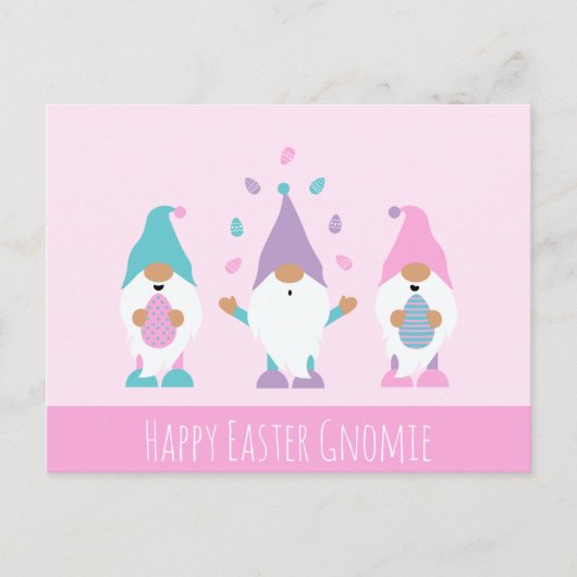 Happy Easter Gnomie Juggling Paaseieren Briefkaart (Voorkant)