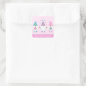 Happy Easter Gnomie Juggling Paaseieren Vierkante Sticker (Tas)