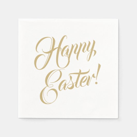 Happy Easter Gold aangepaste scripttypografie eleg Servet (Voorkant)